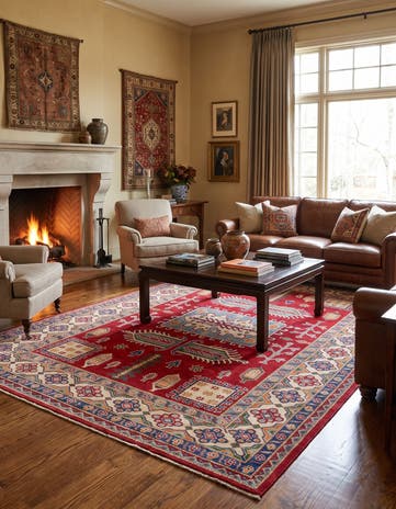 6' 9 x 9' 7 Hand Knotted Kazak Rug