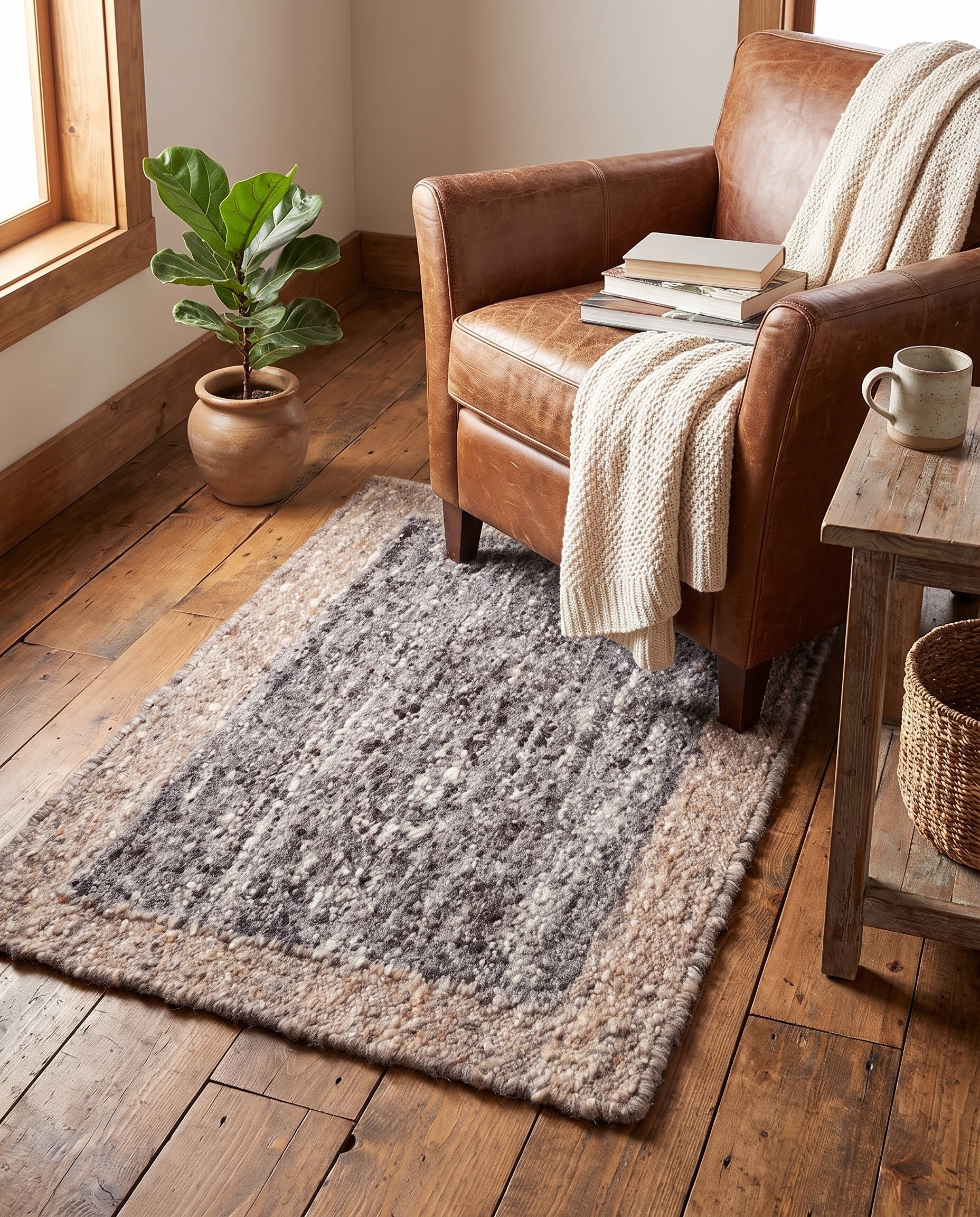 2' x 3' Hand Knotted Moroccan Wool Rug