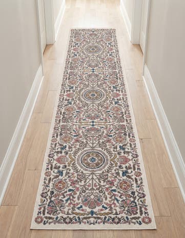 Ivory Blossom Runner Rug