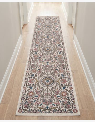 Ivory Blossom Runner Rug