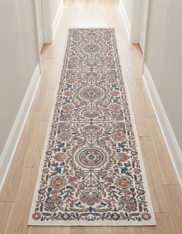 Ivory Blossom Runner Rug