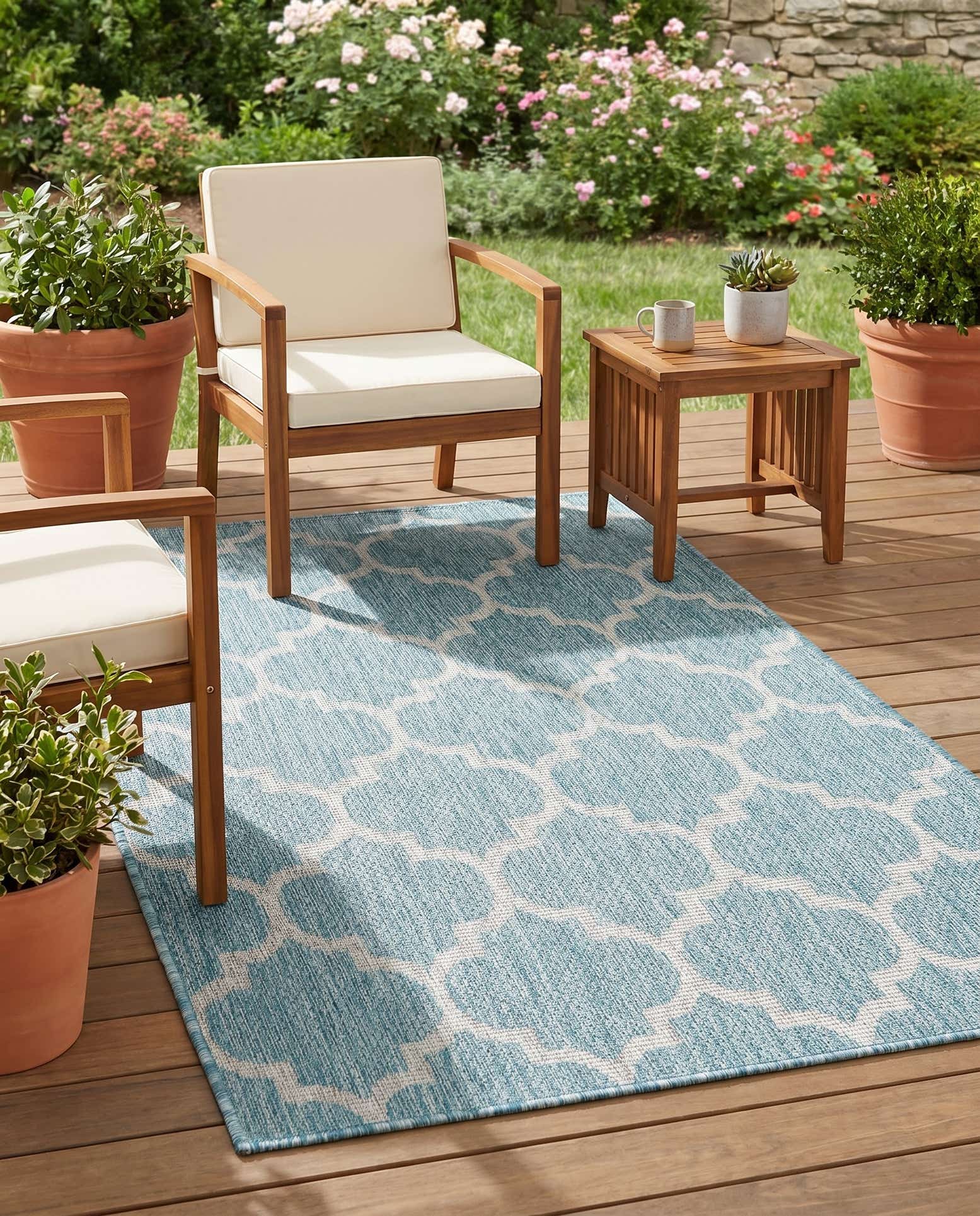 3' x 5' 3 Easy-Clean Trellis Indoor / Outdoor Rug