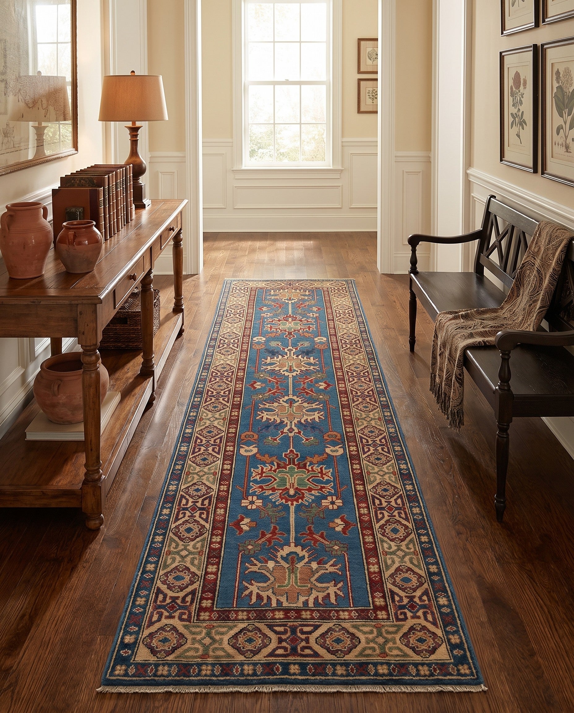 2' 8 x 9' 8 Hand Knotted Kazak Runner Rug