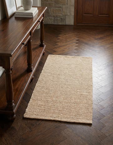 Oat Beige Hand Woven Jill Zarin English Manor Wool Runner Rug