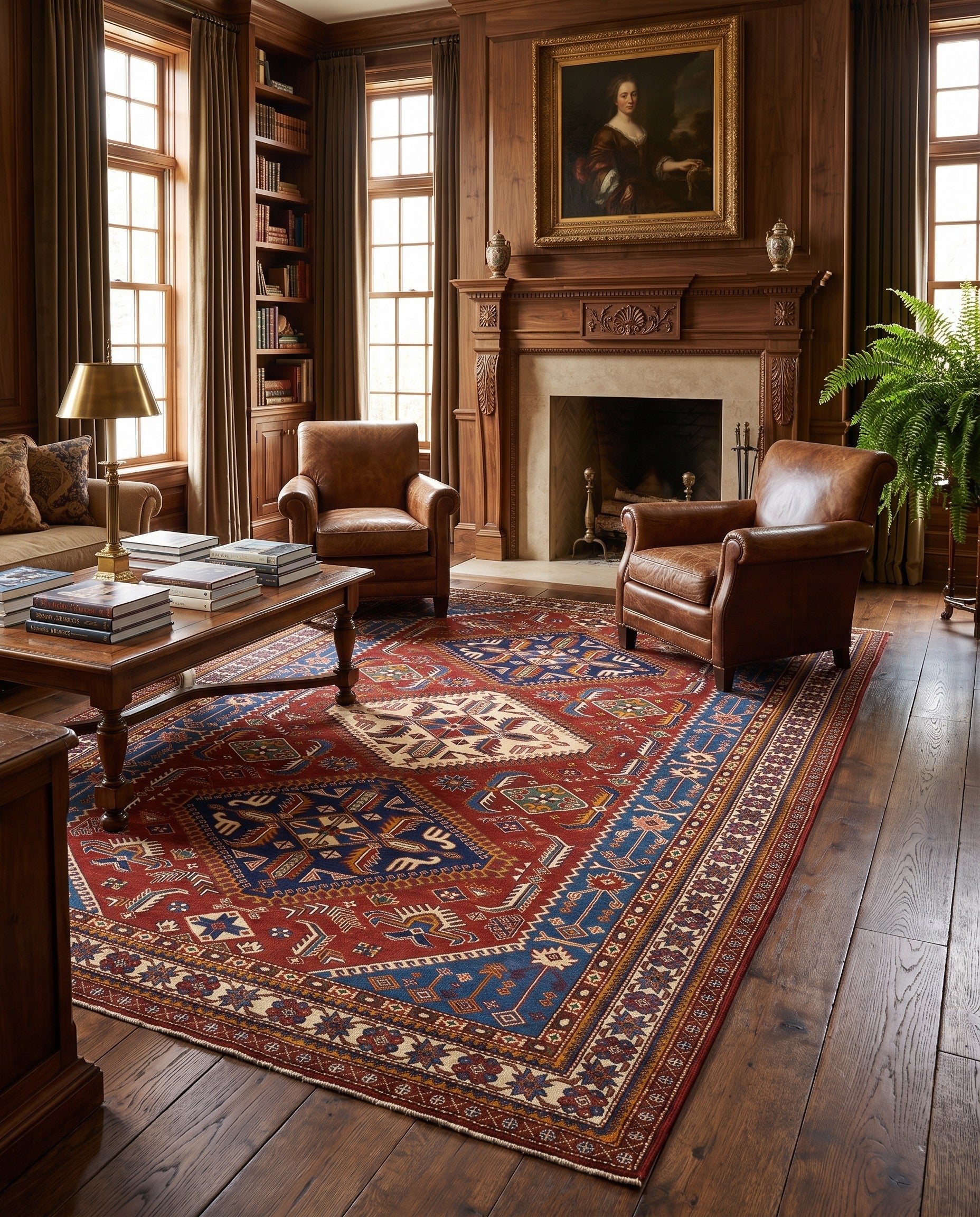 6' 9 x 9' 9 Hand Knotted Shirvan Rug