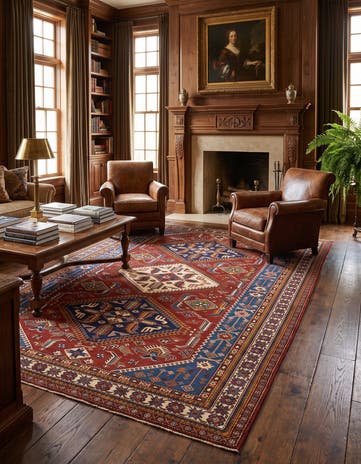 6' 9 x 9' 9 Hand Knotted Shirvan Rug