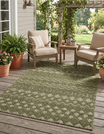 4' x 6' Easy-Clean Trellis Textured Indoor / Outdoor Rug