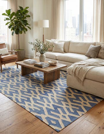 7' 2 x 9' 5 Hand Woven Kilim Modern Wool Rug