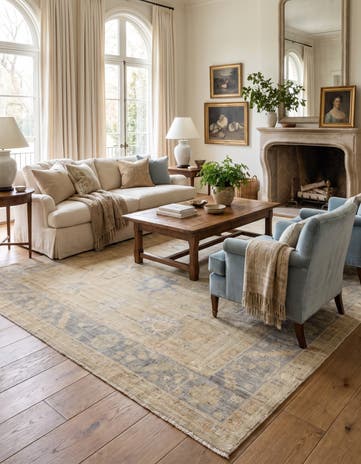 9' 4 x 11' 9 Hand Knotted Oushak Wool Rug