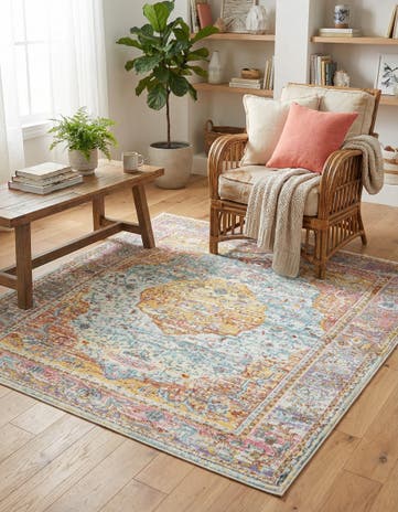 Light Blue Santiago Square Rug