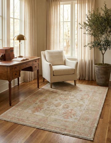 4' 3 x 6' 2 Hand Knotted Oushak Wool Rug