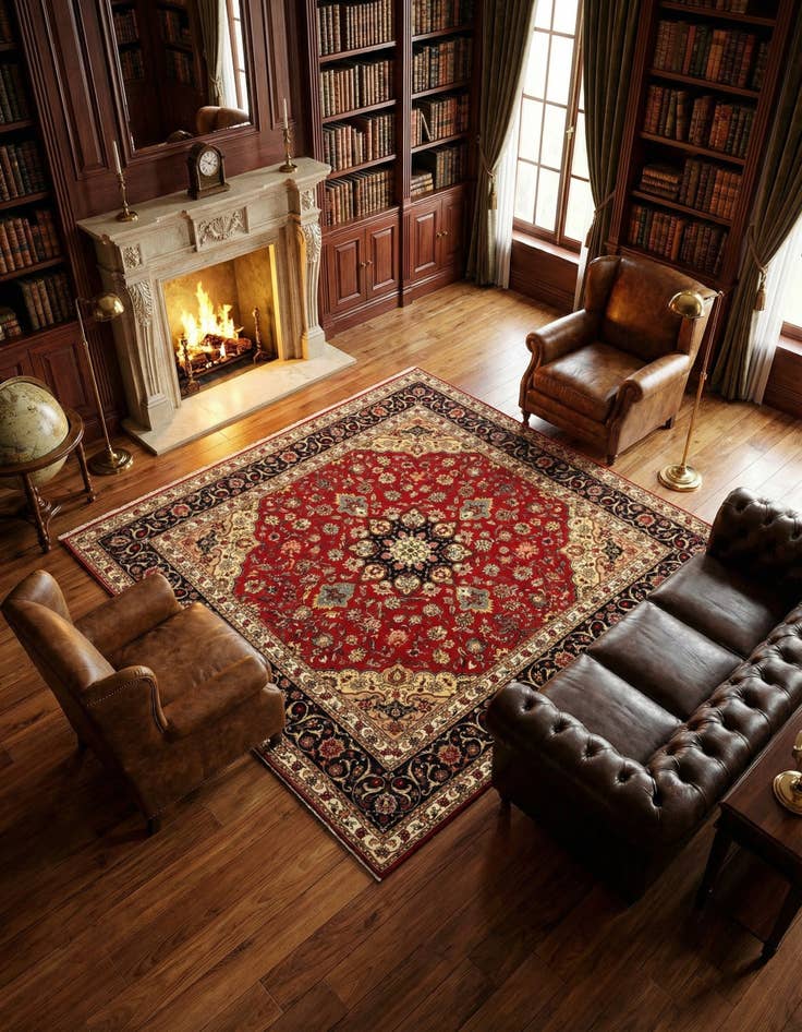 Detail image of 6' 6 x 6' 8 Tabriz Square Rug