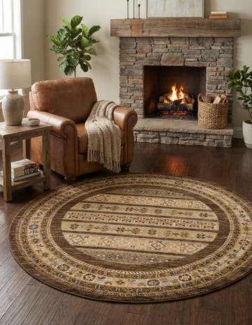 6' x 6' Kashkuli Gabbeh Round Rug