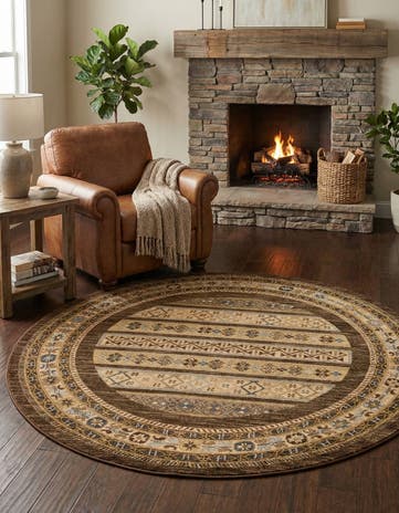 6' x 6' Kashkuli Gabbeh Round Rug