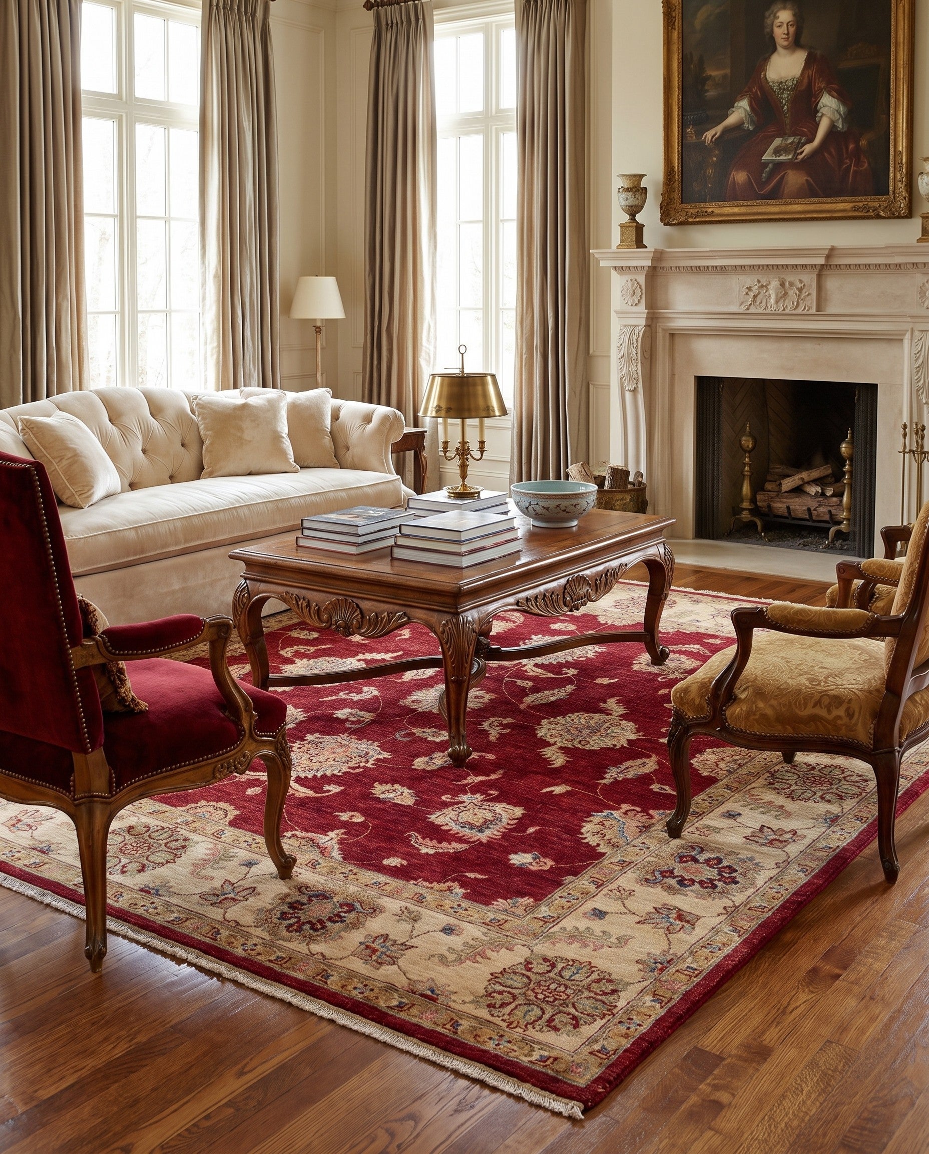6' 8 x 6' 9 Hand Knotted Ziegler Square Rug