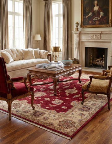 6' 8 x 6' 9 Hand Knotted Ziegler Square Rug