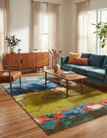Blue Washable Hyacinth Rug