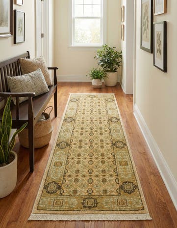 Cream Mamluk Runner Rug