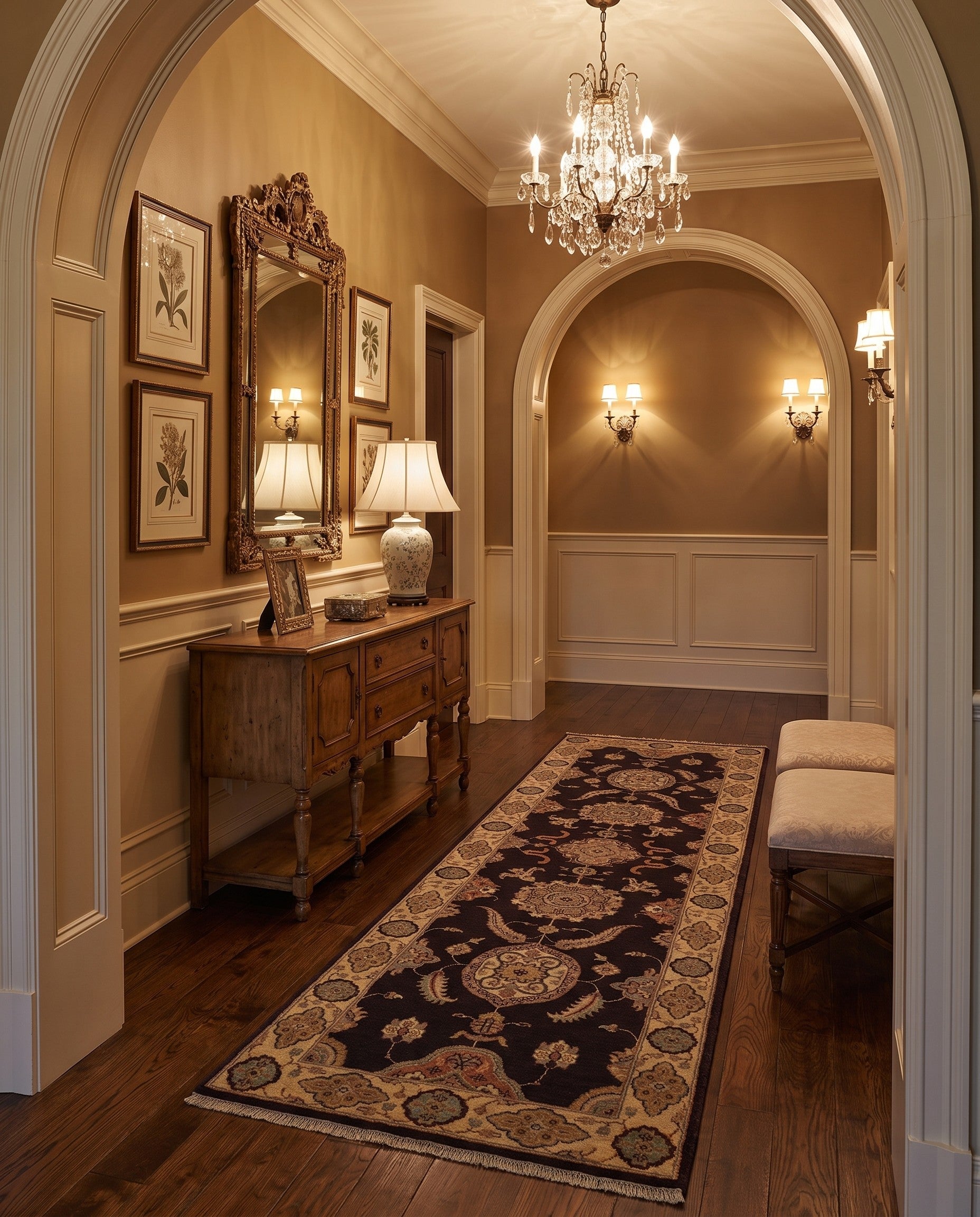 2' 7 x 8' 7 Hand Knotted Pershawar Ziegler Runner Rug