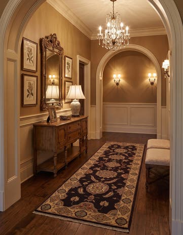2' 7 x 8' 7 Hand Knotted Pershawar Ziegler Runner Rug