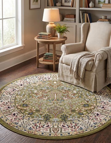 6' 1 x 6' 1 Nain Design Round Rug