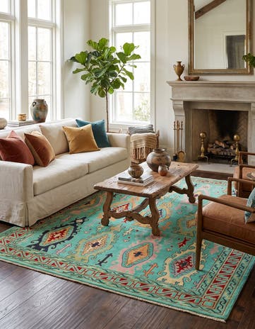 6' 8 x 9' 9 Hand Knotted Kazak Rug