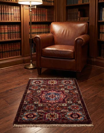 2' 1 x 3' Hand Knotted Mamluk Ziegler Rug