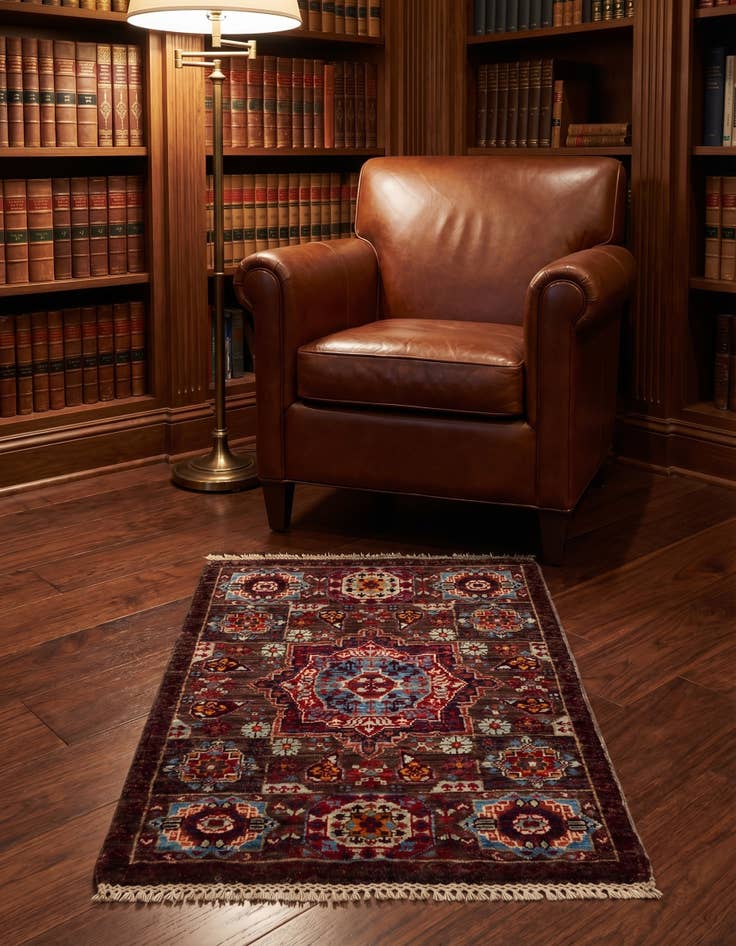 Detail image of 2' 1 x 3' Hand Knotted Mamluk Ziegler Rug