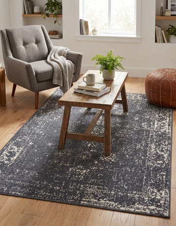 Slate Blue and Ivory Monte Carlo Rug