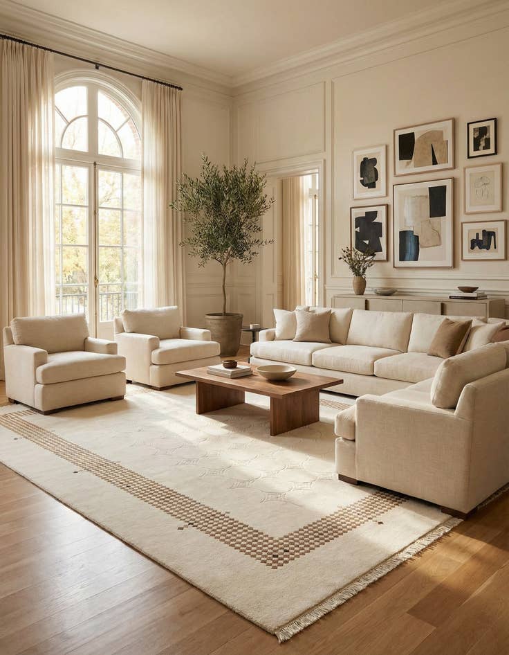 Detail image of 9' 6 x 12' 10 Hand Knotted Darya Wool Rug