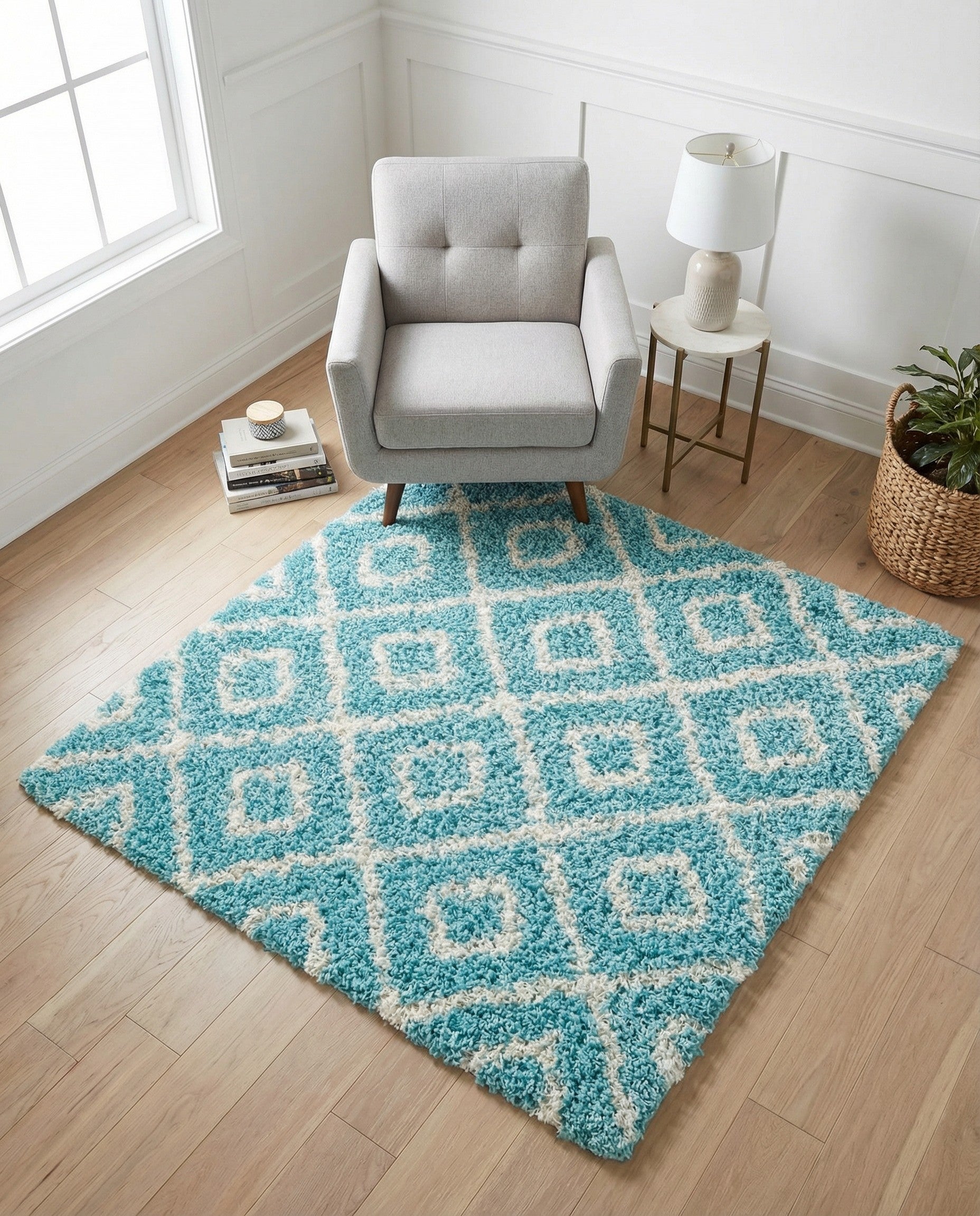 4' x 4' Trellis Shag Square Rug