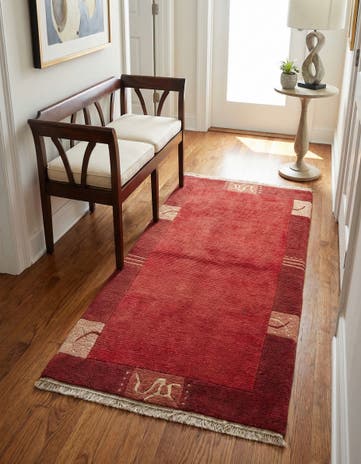 2' 4 x 4' 7 Hand Knotted Nepal Wool Runner Rug