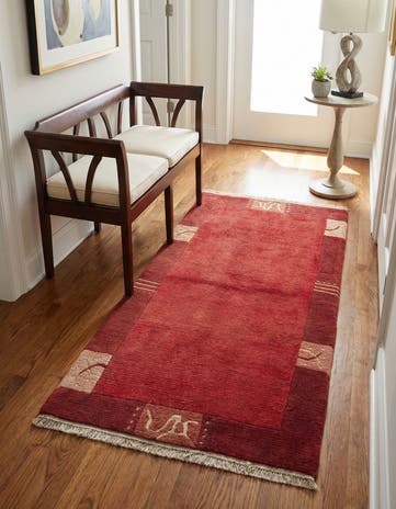 2' 4 x 4' 7 Hand Knotted Nepal Wool Runner Rug