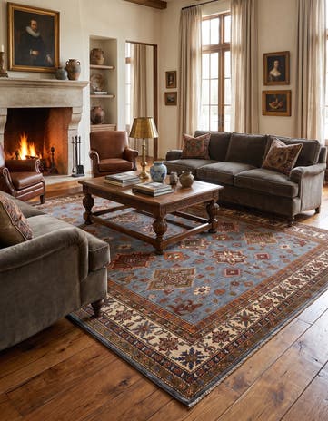8' 1 x 9' 8 Hand Knotted Kazak Rug