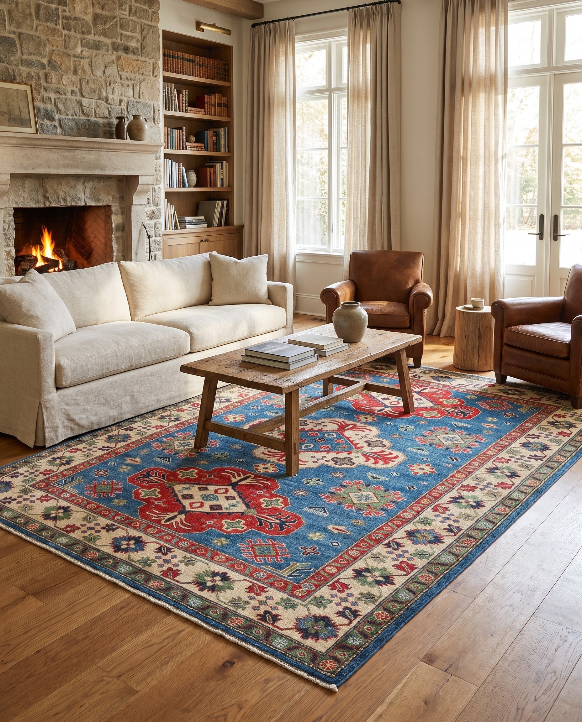 6' 9 x 9' 9 Hand Knotted Kazak Rug
