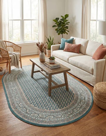 Turquoise SoHo Oval Rug