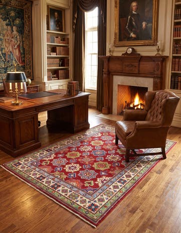 5' x 6' 10 Hand Knotted Kazak Rug