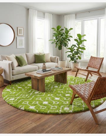 10' x 10' Moroccan Trellis Shag Round Rug