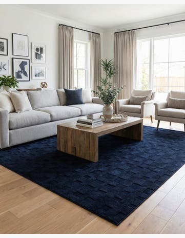 Inkwell Blue Textura Designer Rug