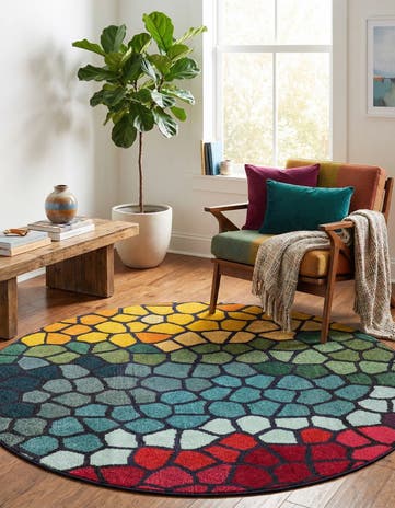 Washable Hyacinth Round Rug