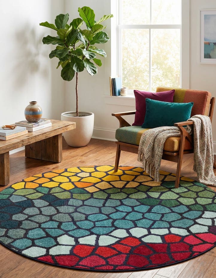 6' x 6' Washable Hyacinth Round Rug