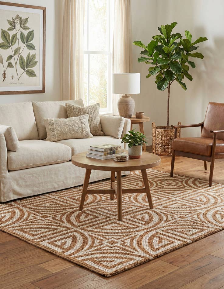 Detail image of 4' 1 x 6' 1  Hand Woven Chenille Jute Rug