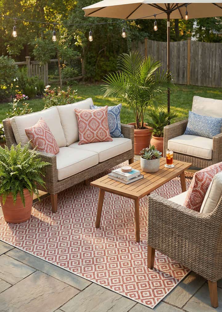 7' 10 x 7' 10 Easy-Clean Jill Zarin Costa Rica Indoor / Outdoor Square Rug