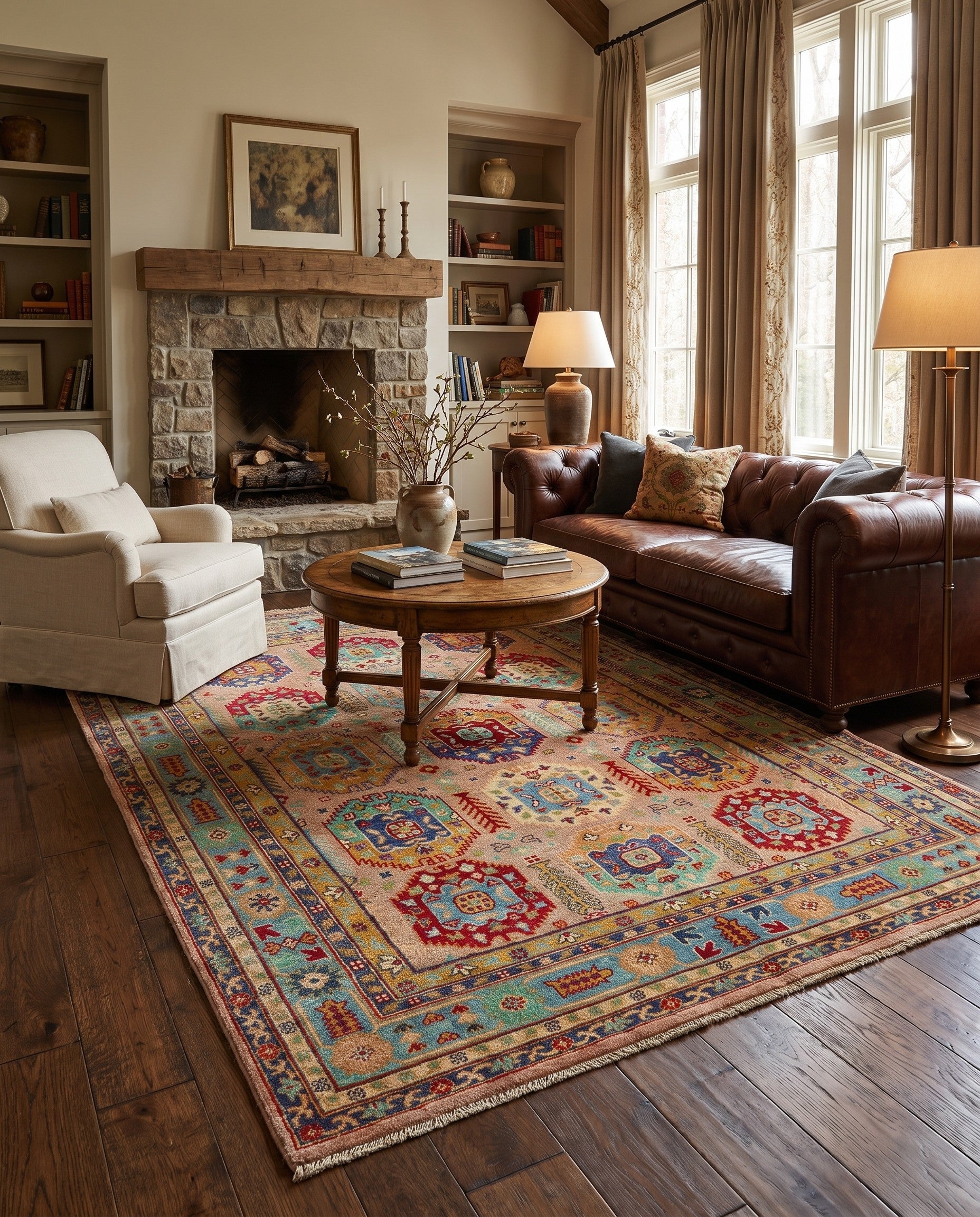 5' 7 x 7' 9 Hand Knotted Kazak Rug