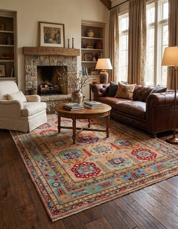 5' 7 x 7' 9 Hand Knotted Kazak Rug