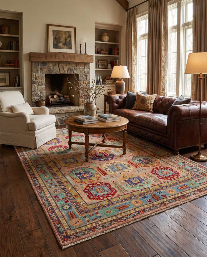5' 7 x 7' 9 Hand Knotted Kazak Rug