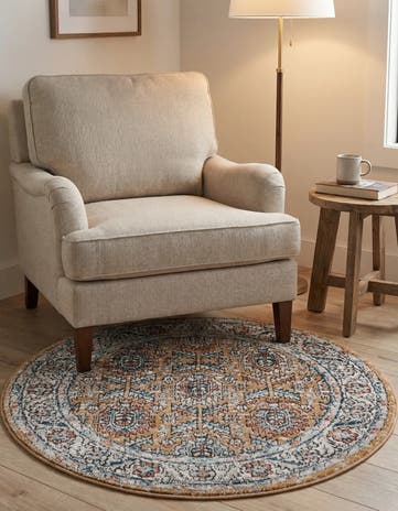 Mustard Yellow Nyla Round Rug