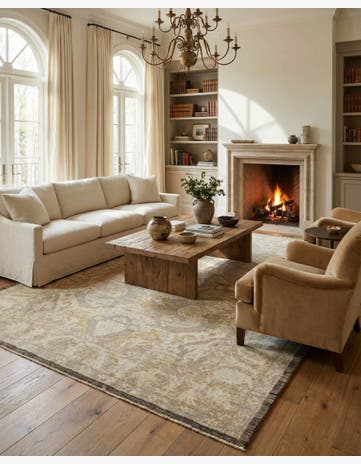 9' 5 x 12' 7 Hand Knotted Oushak Wool Rug