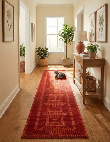 Burnt Sienna Textura Designer Runner Rug