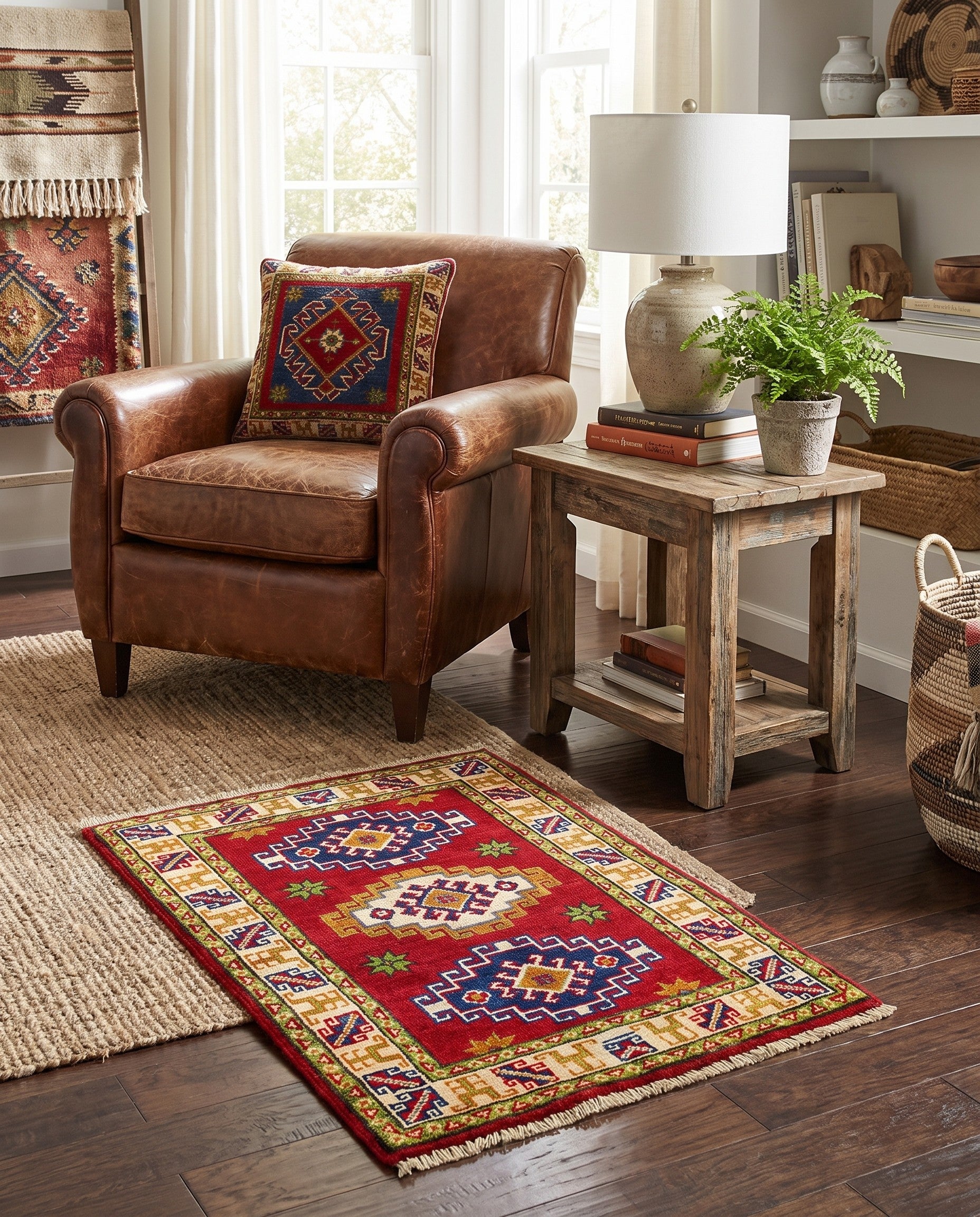 2' x 2' 10 Hand Knotted Kazak Rug